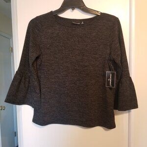 Counterparts Dark Gray Sweater 3/4 Bell Sleeve NWT size M